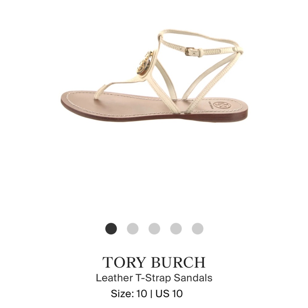 Women's Tory Burch Leather T-Strap Sandals Size: 10